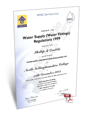 Water Supply Regulations